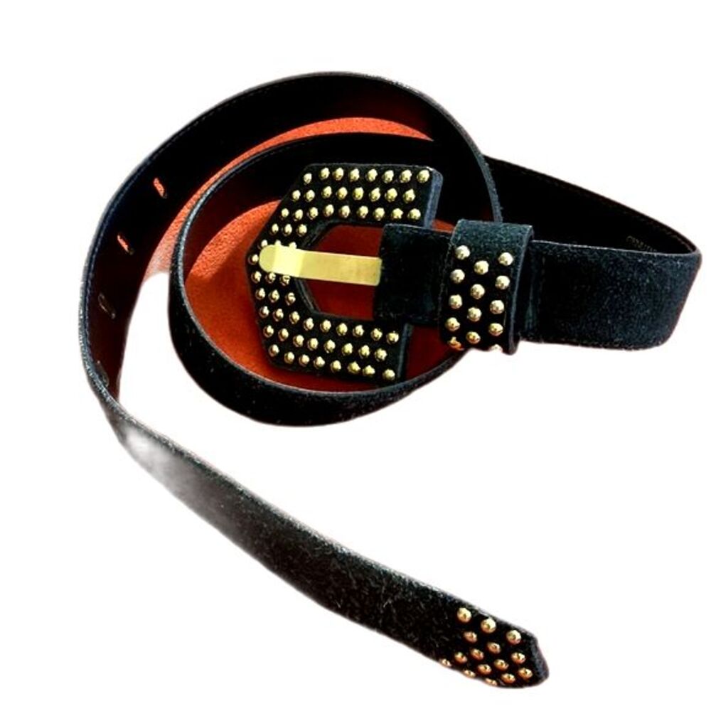 Vintage Milor Leather belt with gold embellishment.